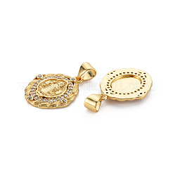 Brass Micro Pave Cubic Zirconia Pendants&nbsp;KK-Q252-053-NF