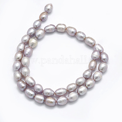 天然養殖淡水パールビーズ連売り  ライス  ミックスカラー  8~13x7mm  穴：0.8mm  約42個/連  14インチ（35.5cm）&nbsp;PEAR-F007-85-01