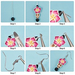 DIYピアス作り  合成宝石ビーズと  アクリルビーズ  ポリエステルタッセルペンダント  チベットの銀ビーズキャップ、真鍮ピアスフック  ミックスカラー  13.5x7x3cm&nbsp;DIY-SC0005-72