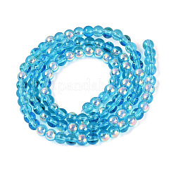Electroplate Transparent Glass Beads Strands&nbsp;EGLA-Q132-4MM-A04