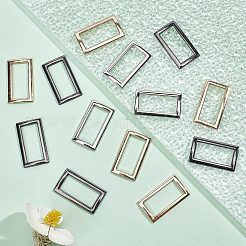 15色合金バックル3個  服飾材料  長方形  ミックスカラー  17.5x31x2mm  5個/カラー&nbsp;DIY-GF0006-13B