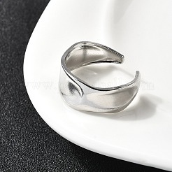 304 Stainless Steel Open Cuff Rings for Women&nbsp;RJEW-H261-05P