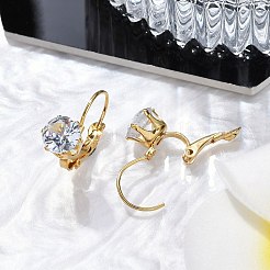 Crystal Rhinestone Leverback Earrings&nbsp;EJEW-H105-33G