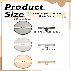 6Pcs 3 colors 1-Hole Alloy Buttons&nbsp;BUTT-LP0002-01