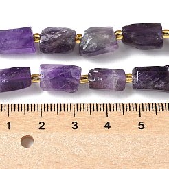 天然石アメジストビーズ連売り  シードビーズで  多面カット  コラム  コラム  8.5~11x5.5~6.5mm  穴：1mm  約14~15個/連  7.48''（19センチメートル）&nbsp;G-N327-06-41