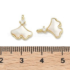 Brass Micro Pave Clear Cubic Zirconia Charms&nbsp;KK-F926-02G