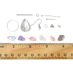 DIY 天然宝石ダングルイヤリングキット  4~25x4~14x81 XMM  穴：0.4~1mm&nbsp;DIY-FS0006-91