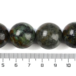 天然アフリカンターコイズ（ジャスパー）ビーズ連売り  ラウンド  20mm  穴：2mm  約20個/連  15.55インチ（39.5cm）&nbsp;G-G118-B03-01