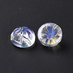 透明なスプレー塗装ガラスビーズ  まんじゅうの形  クリアAB  12x8mm  穴：1.2mm&nbsp;GLAA-I050-09I