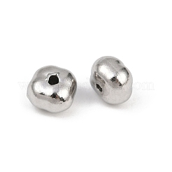 304ステンレススチールビーズ  洗練された  正方形  変色防止  ステンレス鋼色  5.5x5.5x4mm  穴：1mm&nbsp;STAS-G356-02P
