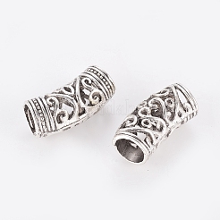 チベット風合金透かしチューブビーズ  アンティークシルバー  22x12x10mm  穴：7mm&nbsp;PALLOY-J081-03AS