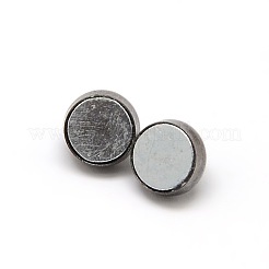 コラム真鍮製ループ付きマグネットクラスプ  鉛フリー＆ニッケルフリー＆カドミウムフリー  ガンメタ色  11x6mm  穴：2mm&nbsp;KK-M064-B-NR