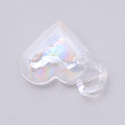 ガラス瓶のペンダントの装飾  ウィッシングボトル  ハート  クリアAB  25.5x26.5x10mm  穴：2mm&nbsp;GLAA-WH0025-03