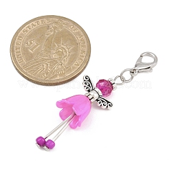 6Pcs Alloy & Glass Angel Pendant Decoratons&nbsp;HJEW-JM04208-02