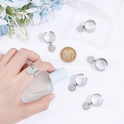 6Pcs 304 Stainless Steel Open Cuff Finger Rings&nbsp;RJEW-UN00009