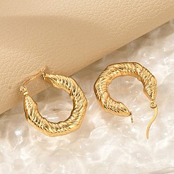 304ステンレススチールツイストフープピアス  ゴールドカラー  28x25.5x6.5mm&nbsp;EJEW-Q011-02G
