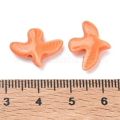 手作りの陶器ビーズ  平和の鳩  光沢釉の磁器  オレンジ  17~17.5x13.5~14x4.5~5mm  穴：1.6~1.8mm&nbsp;PORC-D013-01I