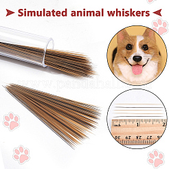 ニードルフェルト工芸用のプラスチック製の模造動物のひげ  キャメル  51x0.2mm  250個/セット&nbsp;DIY-WH0430-904B-05