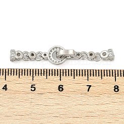 真鍮製マイクロペーブクリアキュービックジルコニアの留め金  長持ちメッキ  ラックめっき  プラチナ  33mm&nbsp;KK-H202-19P