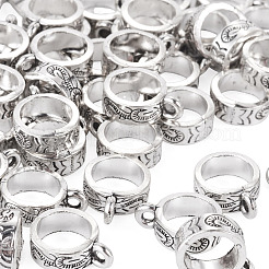 50 個のチベットスタイル合金チューブベイル  ラウンド  アンティークシルバー  12.5x9.5x4mm  穴：1.5mm  内径：7.4mm&nbsp;FIND-TAD0001-05