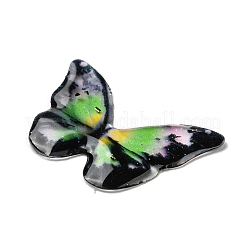 透明エポキシ樹脂カボション  グリッターパウダー付き  蝶  カラフル  17x24x1mm&nbsp;CRES-A053-09
