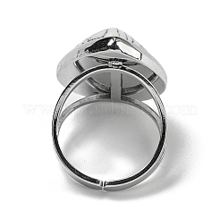 304ステンレススチール合成ターコイズカフリング  女性用男性用ティアドロップオープンリング  ステンレス鋼色  18.5x23.5mm  内径：調節可能。&nbsp;G-Z056-09P-01