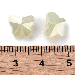 電気メッキガラスビーズ  ABカラーメッキ  蝶  多面カット  ライトカーキ  8x10x6mm  穴：1mm  100個/セット&nbsp;EGLA-H105-02A-AB06