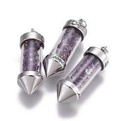 Natural Amethyst Big Pointed Pendants&nbsp;G-E516-B03-1