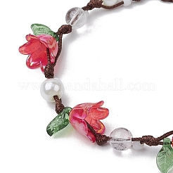 4Pcs Round Natural Quartz Crystal Braided Bead Bracelets&nbsp;BJEW-TA00593