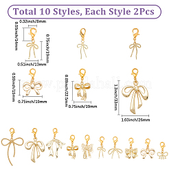 20Pcs 10 Styles Bowknot Alloy Pendant Locking Stitch Markers&nbsp;HJEW-SC00176