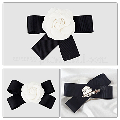 4Pcs 4 Style Polyester Camellia Bow Tie Neck Tie Lapel Pins&nbsp;JEWB-AN0001-03