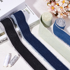 2 Rolls 2 Colors Polycotton Frayed Ribbon&nbsp;OCOR-CY0001-22B