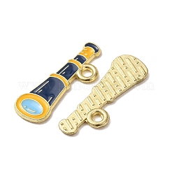 オーシャンアロイエナメルペンダント  ゴールドカラー  望遠鏡のチャーム  8x23x1.2mm  穴：2mm&nbsp;ENAM-B041-01G