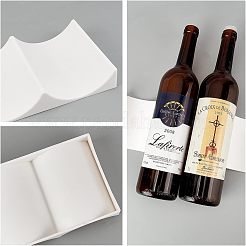 プラスチックワインラックディスプレイマットワインホルダー収納オーガナイザー  ホワイト  29.4x10x2.3cm&nbsp;ODIS-WH0011-67