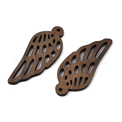 ウォールナットウッドペンダント  ウイング  ココナッツブラウン  47x20x2.5mm  穴：1.8mm&nbsp;WOOD-A025-01A
