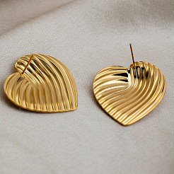 304 Stainless Steel Heart Stud Earrings for Women&nbsp;OP2975-1