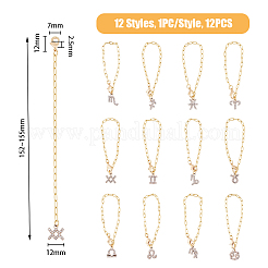 12 Constellation Alloy Rhinestone Cup Handle Pendant Decorations&nbsp;HJEW-AB00451