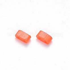 Fgb 2穴ベーキングペイントガラスシードビーズ  長方形  トマト  4.5~5.5x2x2~2.5mm  穴：0.5~0.8mm  約2000個/袋&nbsp;SEED-S031-M-406