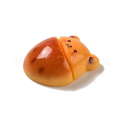 不透明樹脂模造食品デコデンカボション  クマパン  ダークオレンジ  22x18x8mm&nbsp;X-CRES-A058-01C