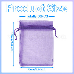 50Pcs Organza Bags Jewellery Storage Pouches Wedding Favour Party Mesh Drawstring Gift&nbsp;OP-TA0001-16A