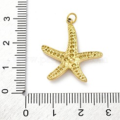 304ステンレススチールクリスタルペンダント  丸カン付き  ヒトデチャーム  イオンプレーティング（ip）  18KGP本金メッキ  26x23x3mm&nbsp;STAS-E550-06G