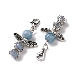 Natural Round Aquamarine Pendant Decorations&nbsp;HJEW-JM00200-04