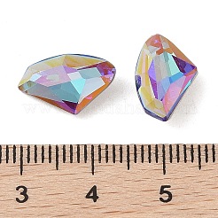 ガラスラインストーンカボション  フラットバック＆バックメッキ  多面カット  斧  バミューダブルー  14x9x4.5mm&nbsp;RGLA-L029-11B-BBLA