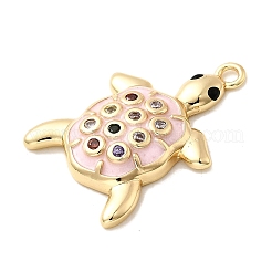 Brass Micro Pave Cubic Zirconia Pendants&nbsp;KK-H089-02G