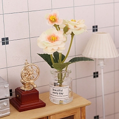 樹脂製の花のミニチュア装飾品  ガーデンドールハウスアクセサリー  オレンジ  85x22mm&nbsp;PW-WG7E838-05