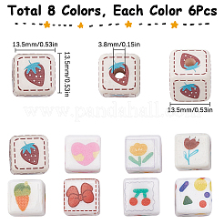 48Pcs 8 Style Opaque Acrylic Beads&nbsp;MACR-SC0001-13