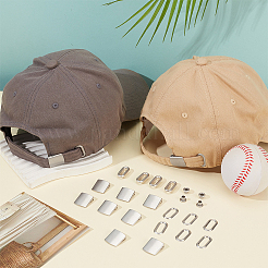 真鍮製野球帽キャップバックルストラップ留めクリップキット24セット  アイレット付き帽子キャップバックル  バックパックストラップ用の調節可能なバックル  マットプラチナカラー  21x21x7mm&nbsp;FIND-BC0014-12MP