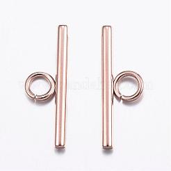 イオンプレーティング（IP）304ステンレス鋼棒  ローズゴールド  20x7x2mm  穴：3mm.&nbsp;STAS-E127-03RG