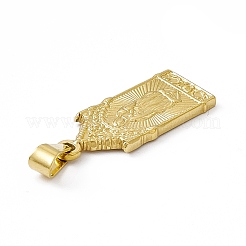 PVD真空メッキ304ステンレスペンダント  聖母マリアチャーム  宗教  ゴールドカラー  29x12x2mm  穴：7x3.5mm&nbsp;STAS-P315-17G