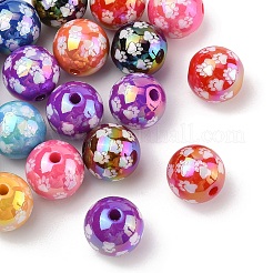 20Pcs UV Plating Acrylic Beads&nbsp;OACR-YW0003-24